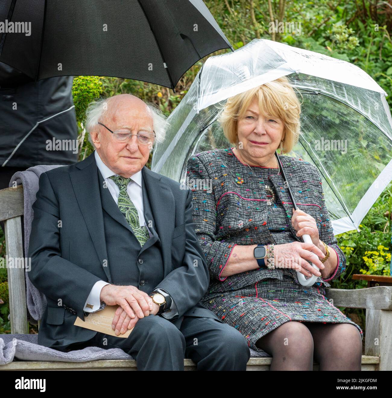 6th May 2022   President Michael D. Higgins and his wife Sabina Coyne Higgins Stock Photo