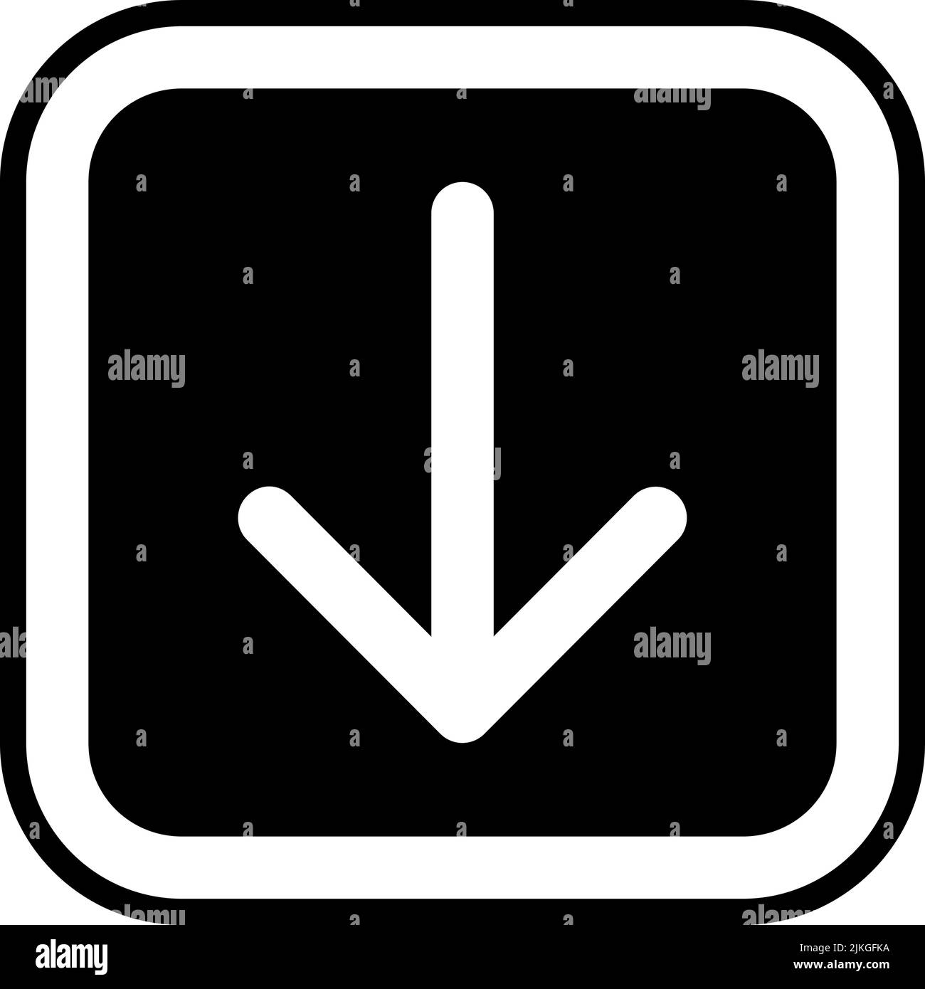 arrow down icon black vector illustration Stock Vector Image & Art - Alamy