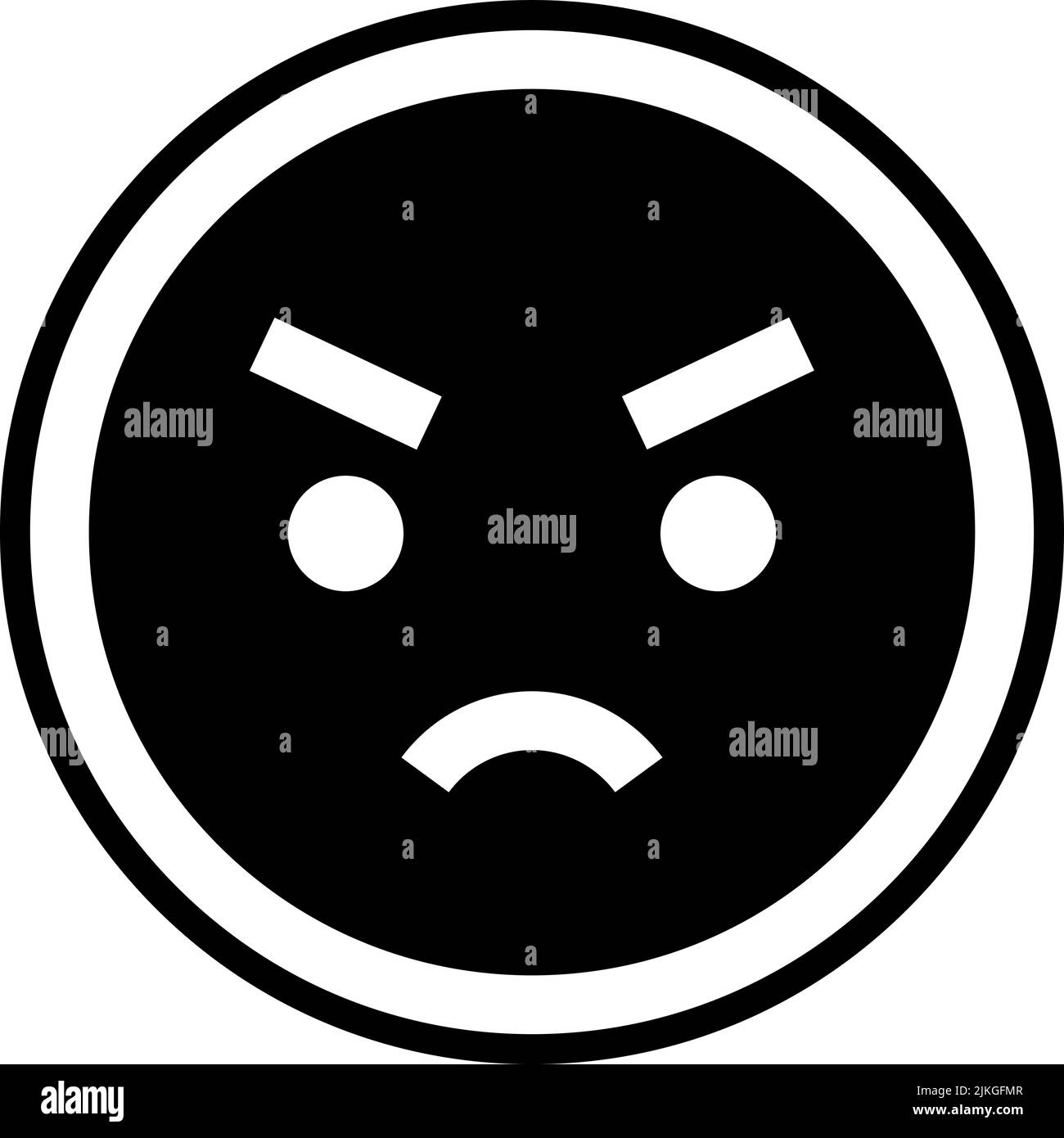 angry icon black vector illustration. Stock Vector