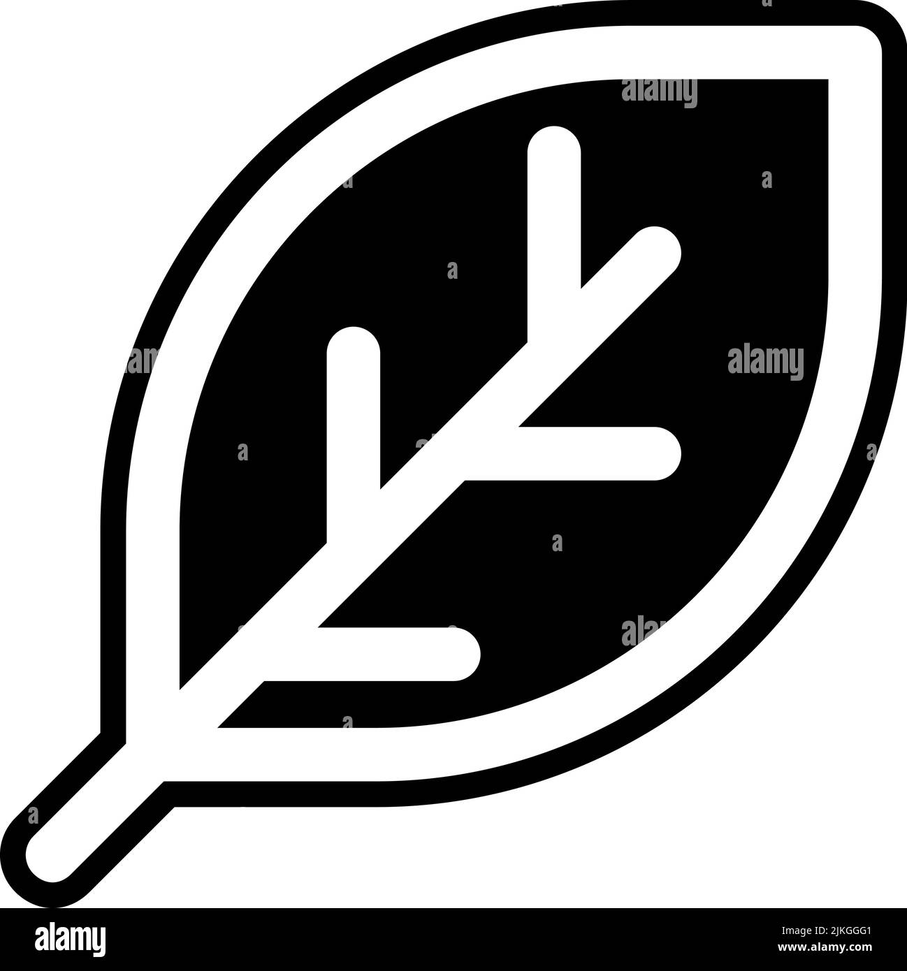 leaf icon black vector illustration Stock Vector Image & Art - Alamy