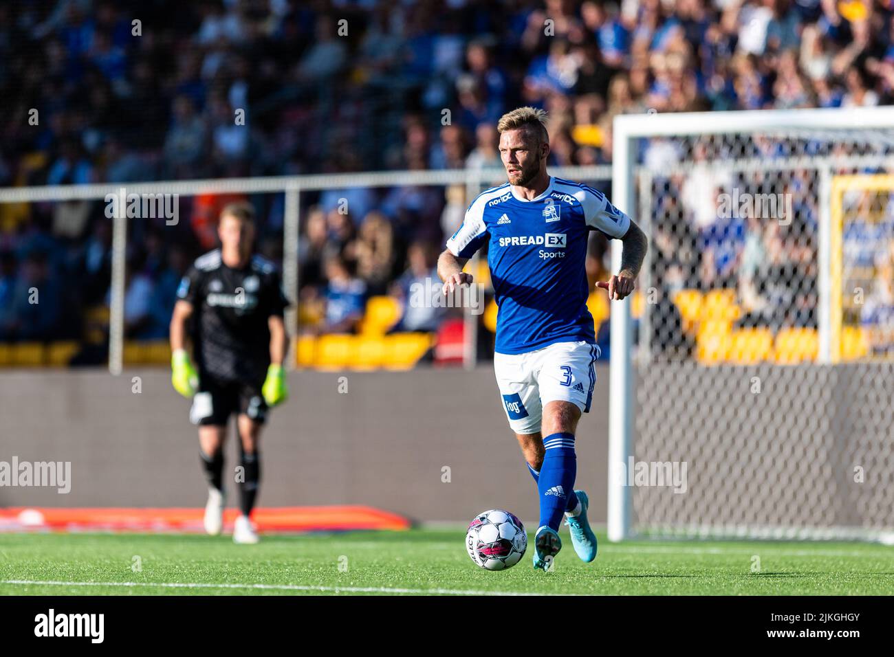 Farum, Denmark. 01st Aug, 2022. Brian Hamalainen (3) of Lyngby Boldklub  seen during the 3F Superliga match between FC Nordsjaelland and Lyngby  Boldklub at Right to Dream Park in Farum. (Photo Credit: