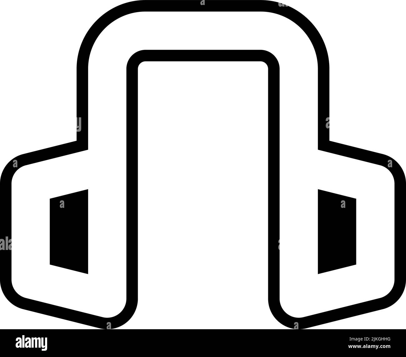 headphone icon black vector illustration Stock Vector Image & Art - Alamy