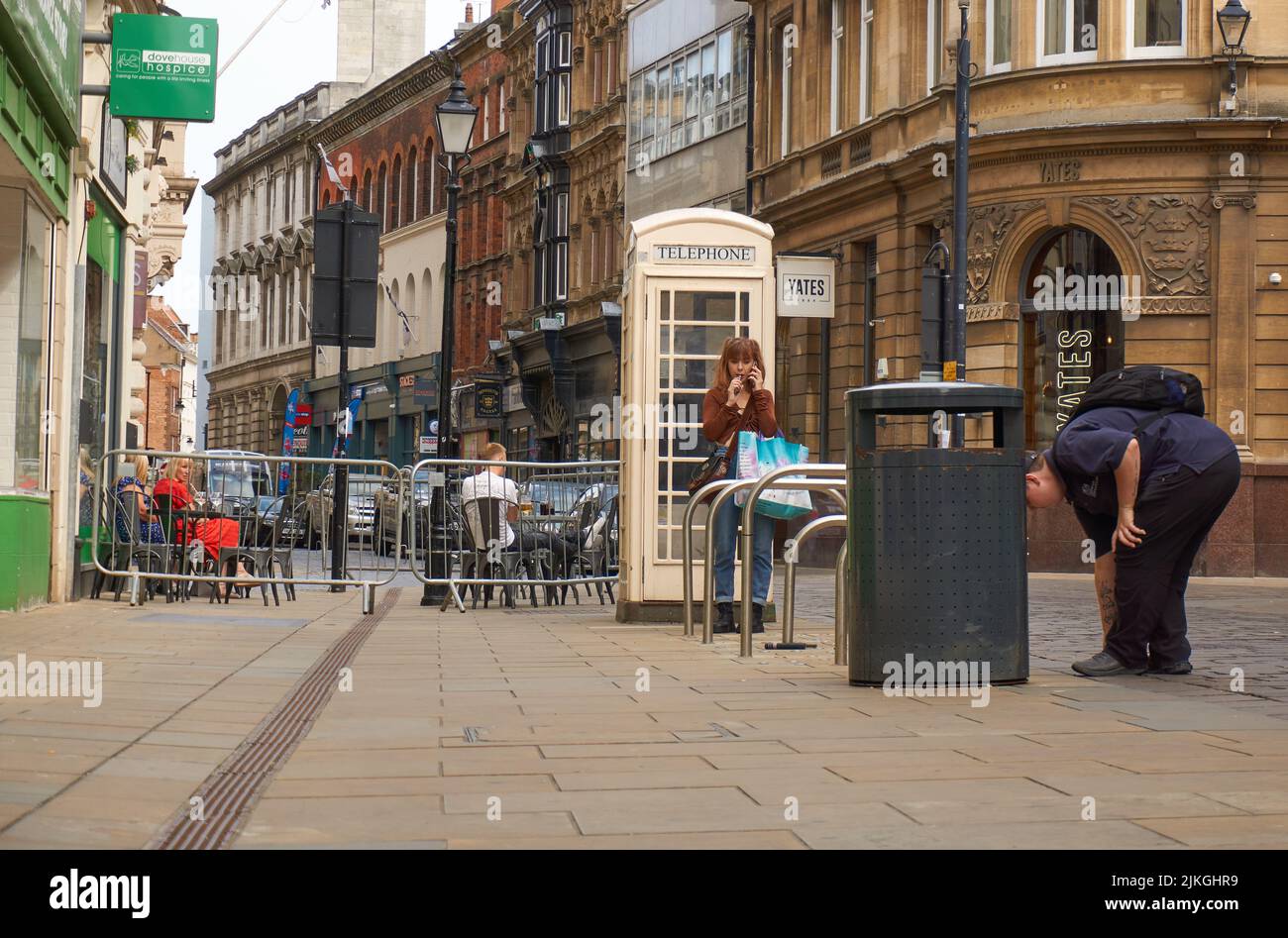 People on a high street in Hull, UK Stock Photo Alamy