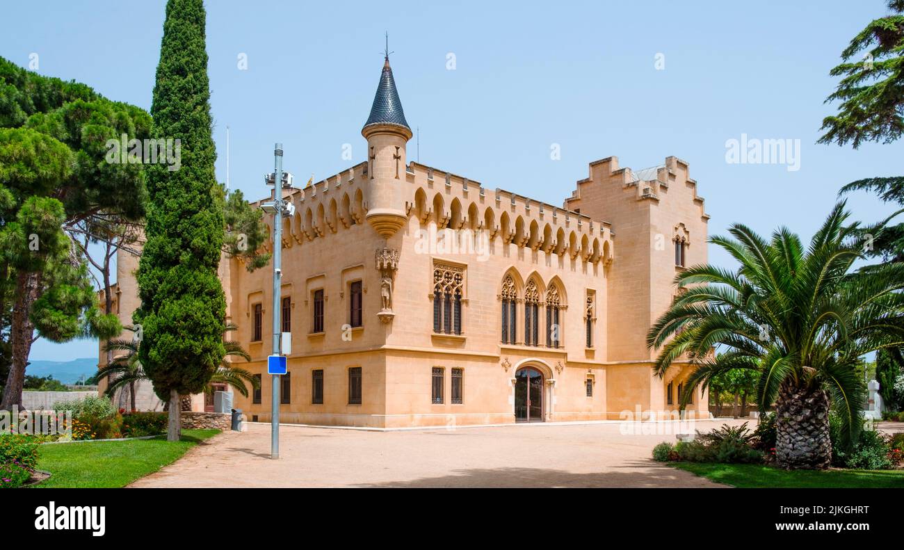 a view of the Castle of Vila-seca, in Vila-seca, in the province of Tarragona, Catalonia, Spain, in a sunny summer day Stock Photo
