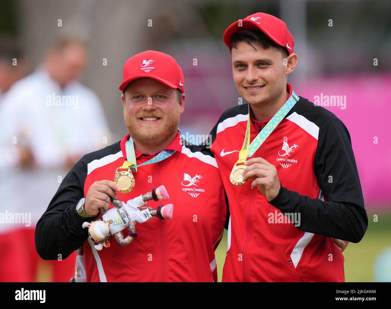 Wales' Daniel Salmon and Jarrad Breen with their Gold medals won in the
