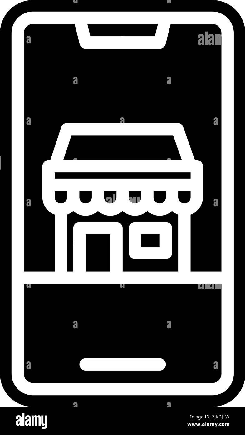 mobile store icon black vector illustration Stock Vector Image & Art