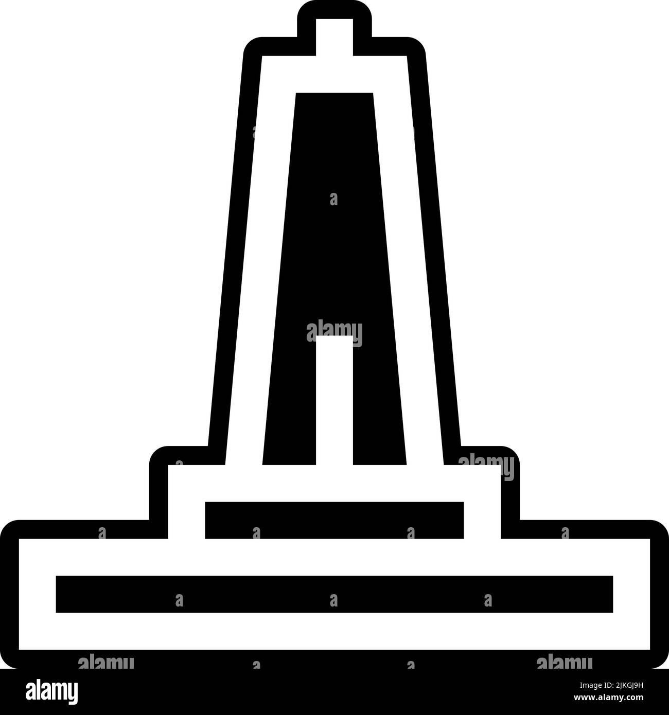 war memorial icon black vector illustration. Stock Vector