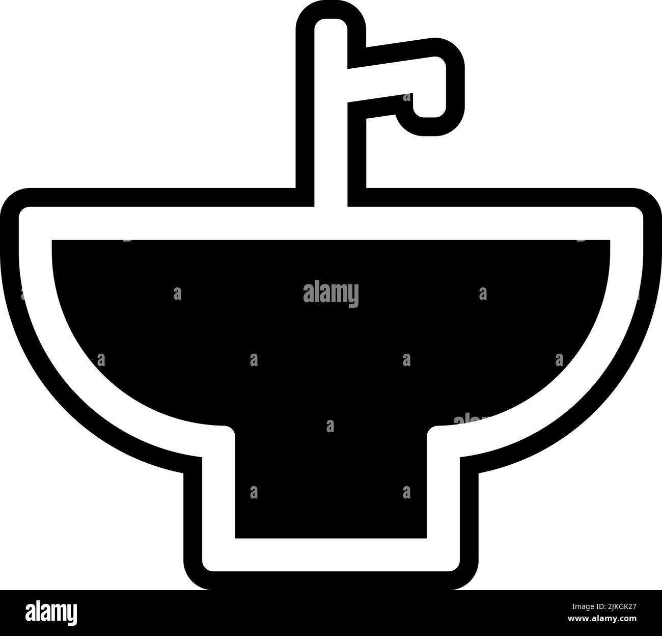 sink icon black vector illustration. Stock Vector