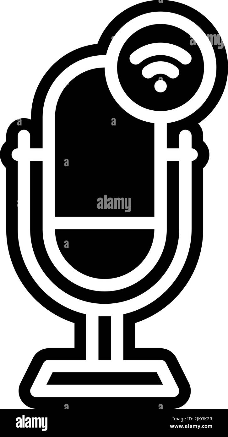 microphone icon black vector illustration Stock Vector Image & Art - Alamy