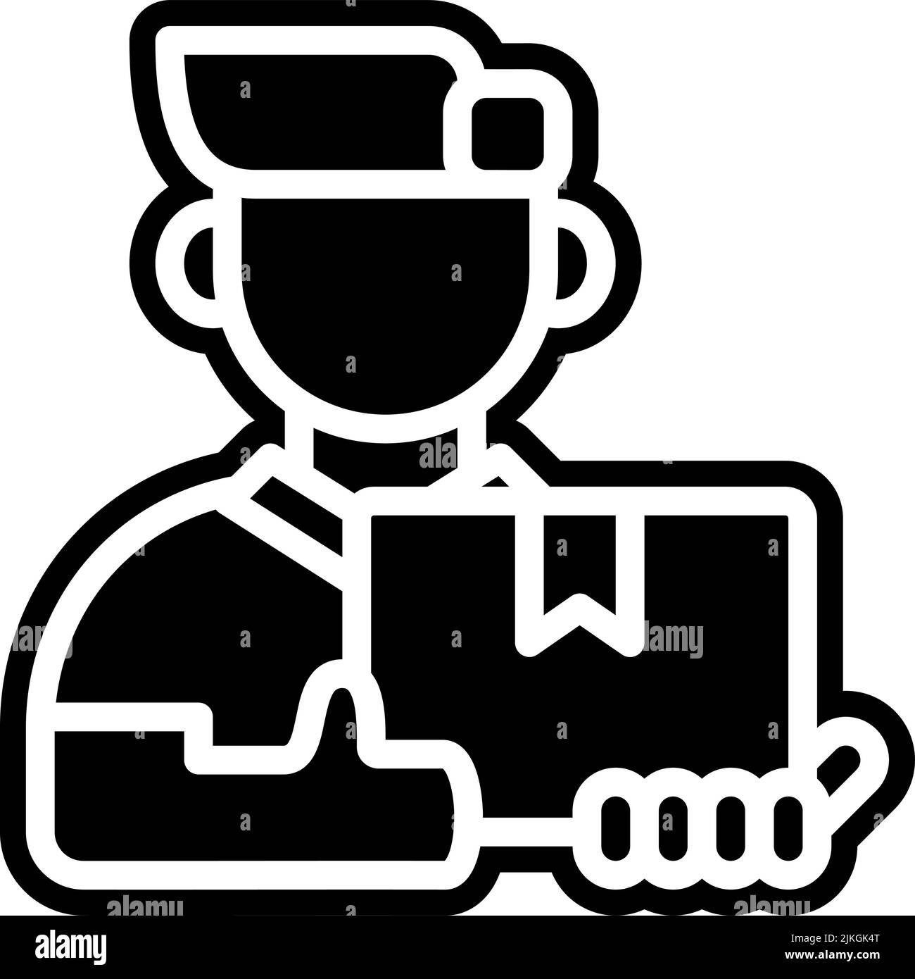 delivery courier icon black vector illustration. Stock Vector