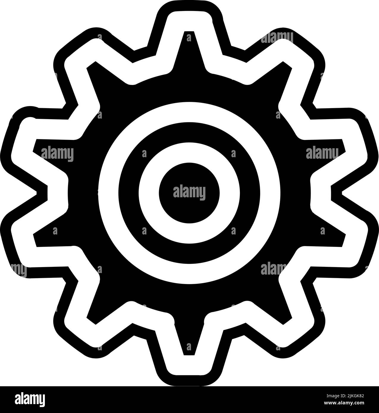 settings icon black vector illustration Stock Vector Image & Art - Alamy