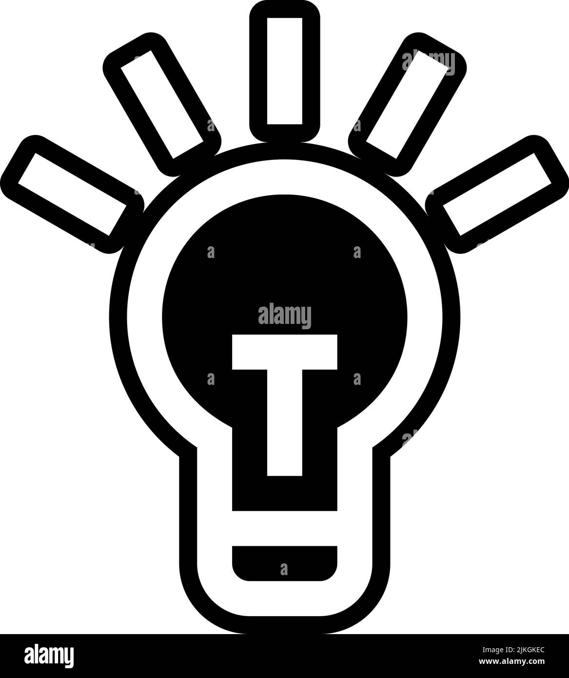 light bulb icon black vector illustration Stock Vector Image & Art - Alamy