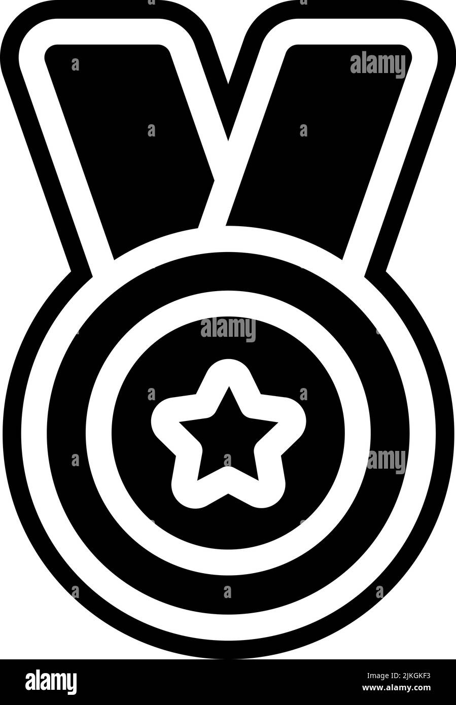 medal icon black vector illustration Stock Vector Image & Art - Alamy