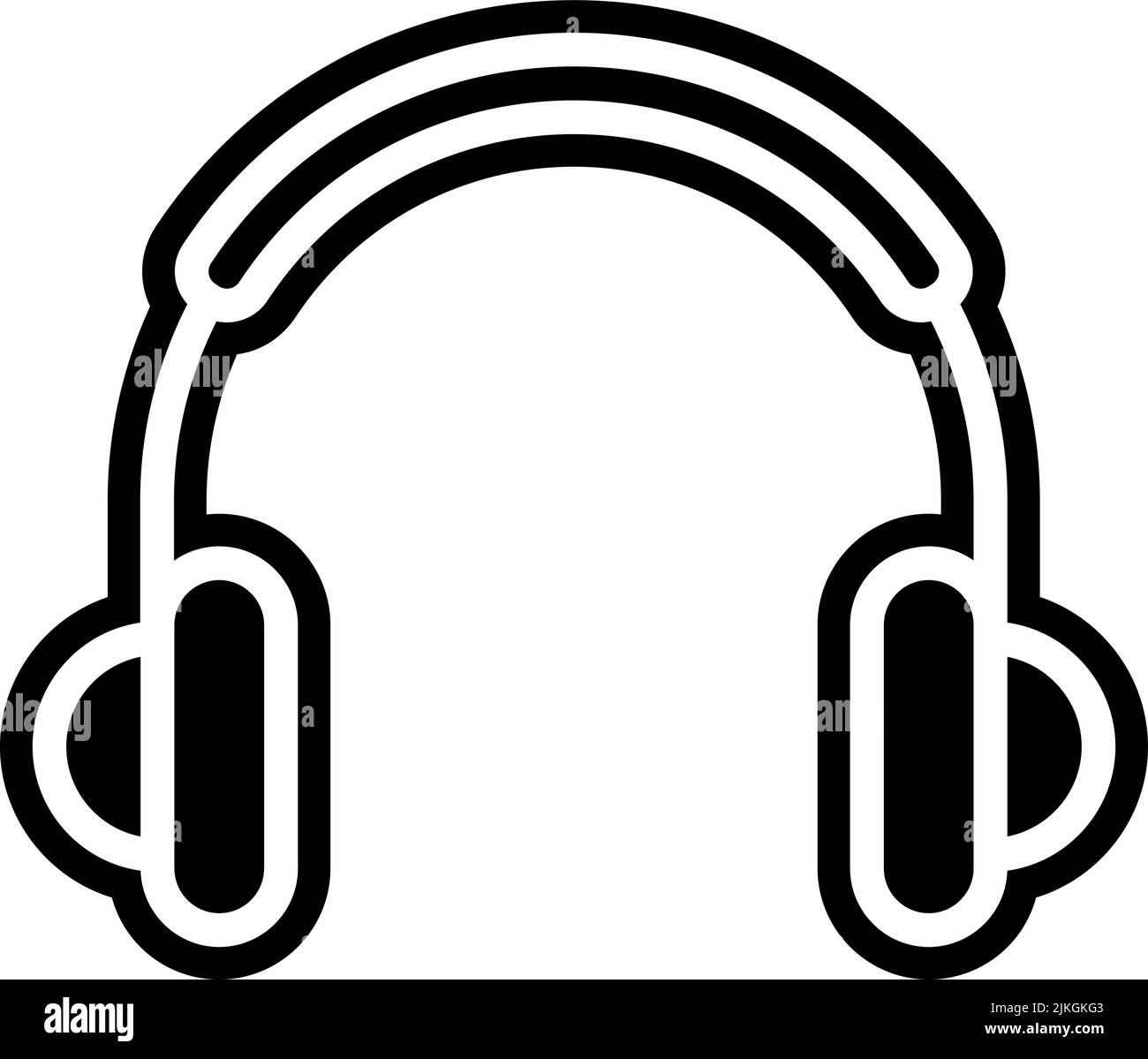 Headphones Icon Black Vector Illustration Stock Vector Image And Art Alamy