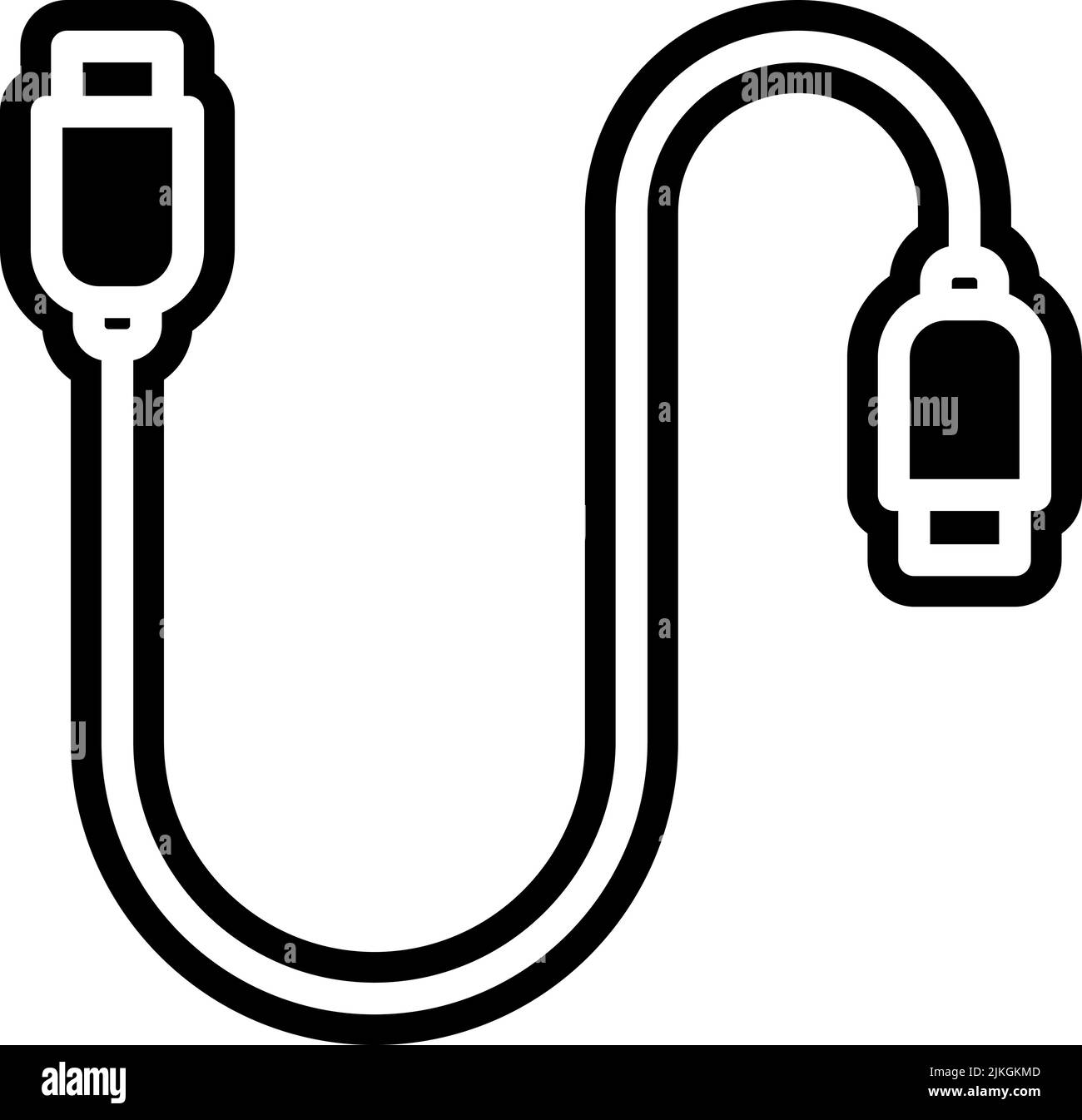 usb cable icon black vector illustration Stock Vector Image & Art Alamy