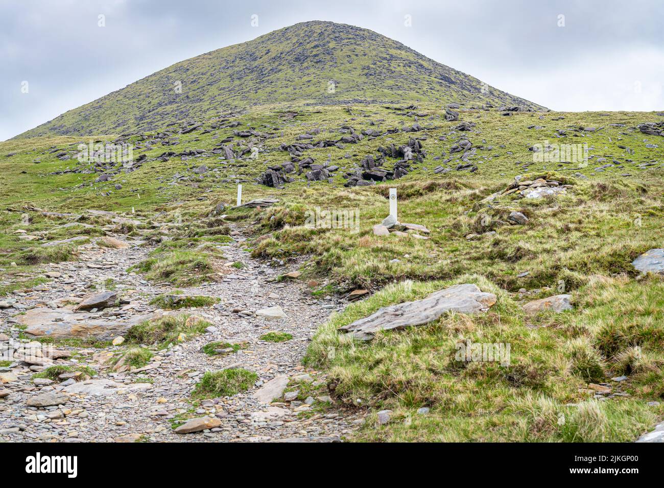 The West Side Pilgrim's Trail up Mount Brandon in County Kerry, Ireland Stock Photo