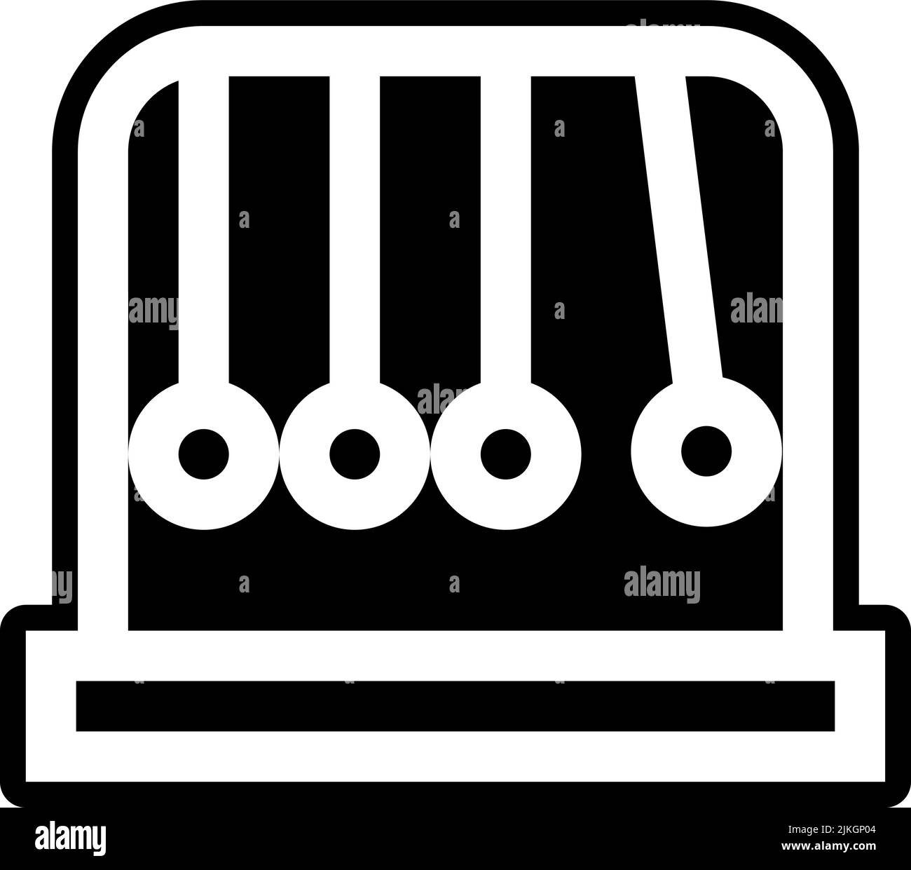newtons cradle icon black vector illustration. Stock Vector