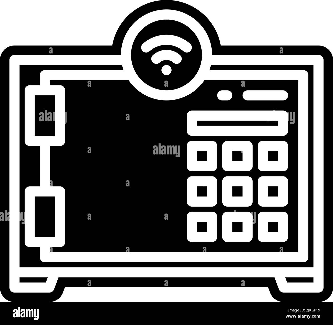safebox icon black vector illustration. Stock Vector