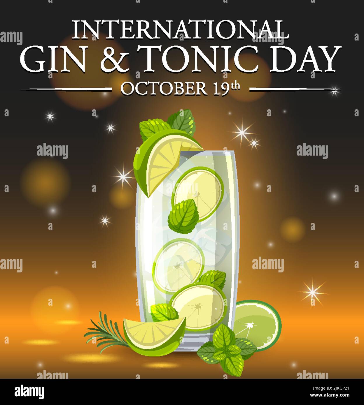 International Gin And Tonic Day Banner Illustration Stock Vector Image International Gin And Tonic Day Banner Illustration 2JKGP21
