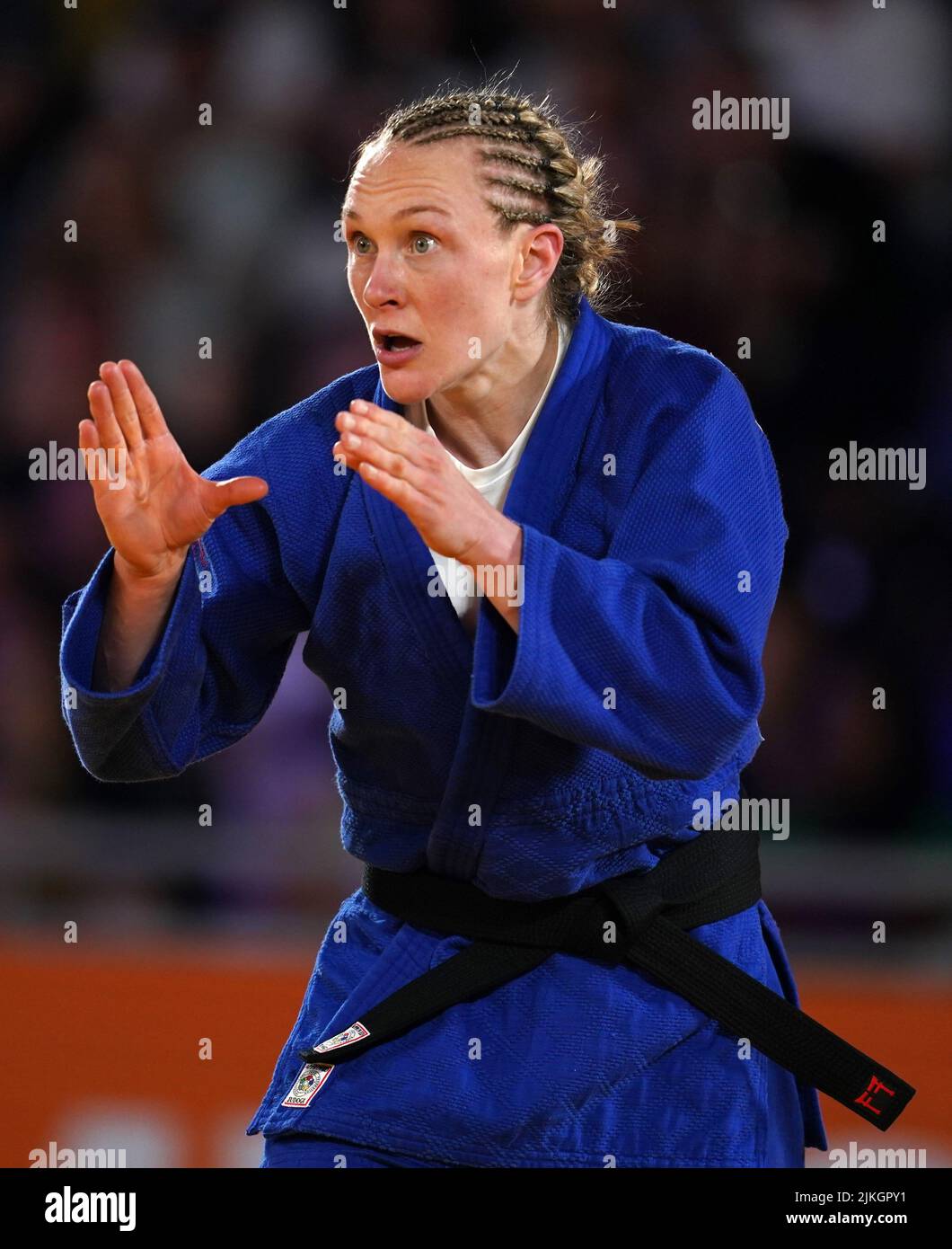 England's Gemma Howell during the Women's -63 kg bout at Coventry Arena on day five of the 2022 Commonwealth Games. Picture date: Tuesday August 2, 2022. Stock Photo
