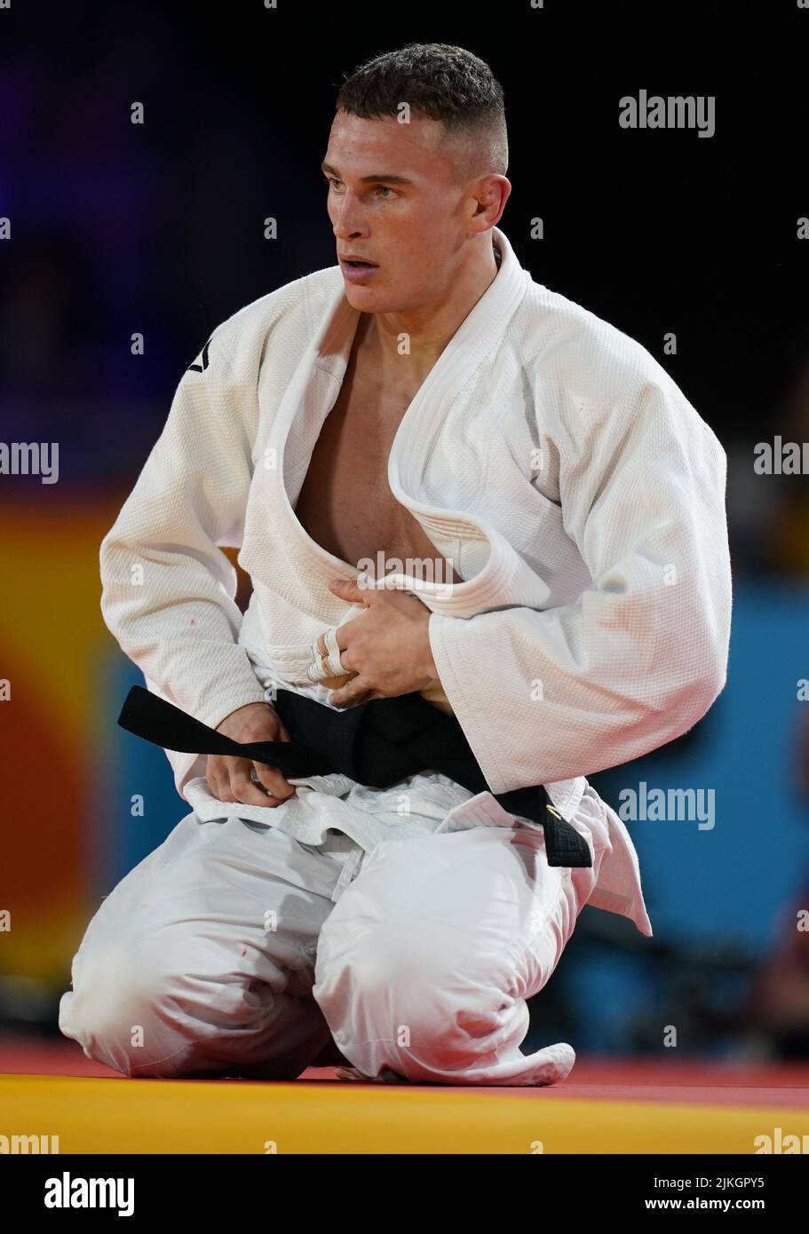 Northern Ireland's Joshua Green during a Men's -73 kg bout at Coventry Arena on day five of the 2022 Commonwealth Games. Picture date: Tuesday August 2, 2022. Stock Photo