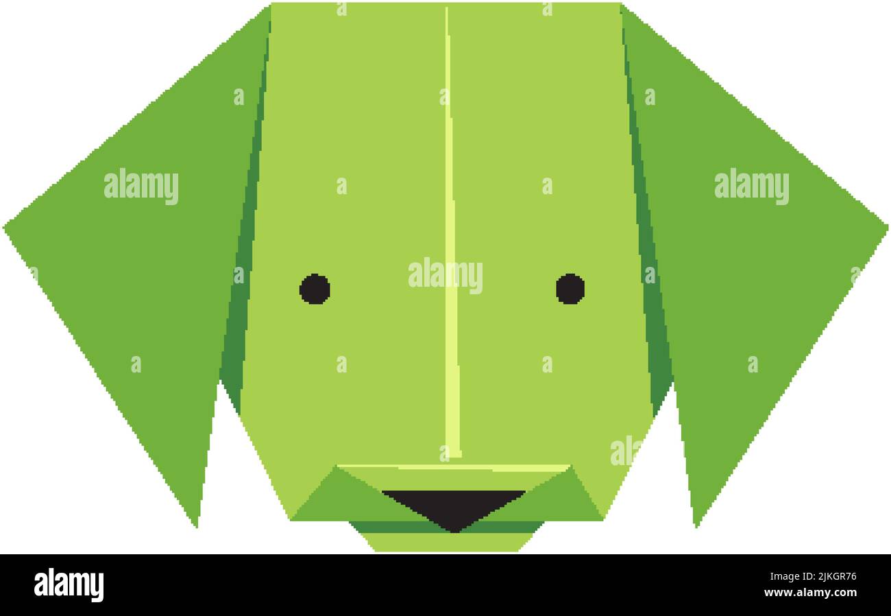 Isolated dog origami on white background illustration Stock Vector