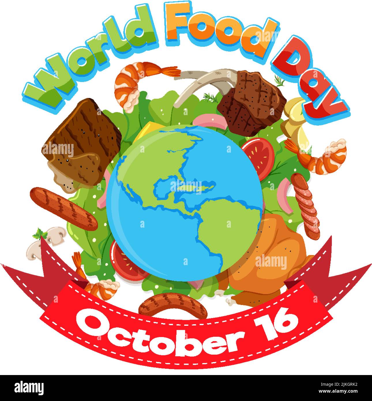 World Food Day Poster Design Illustration Stock Vector Image Art Alamy