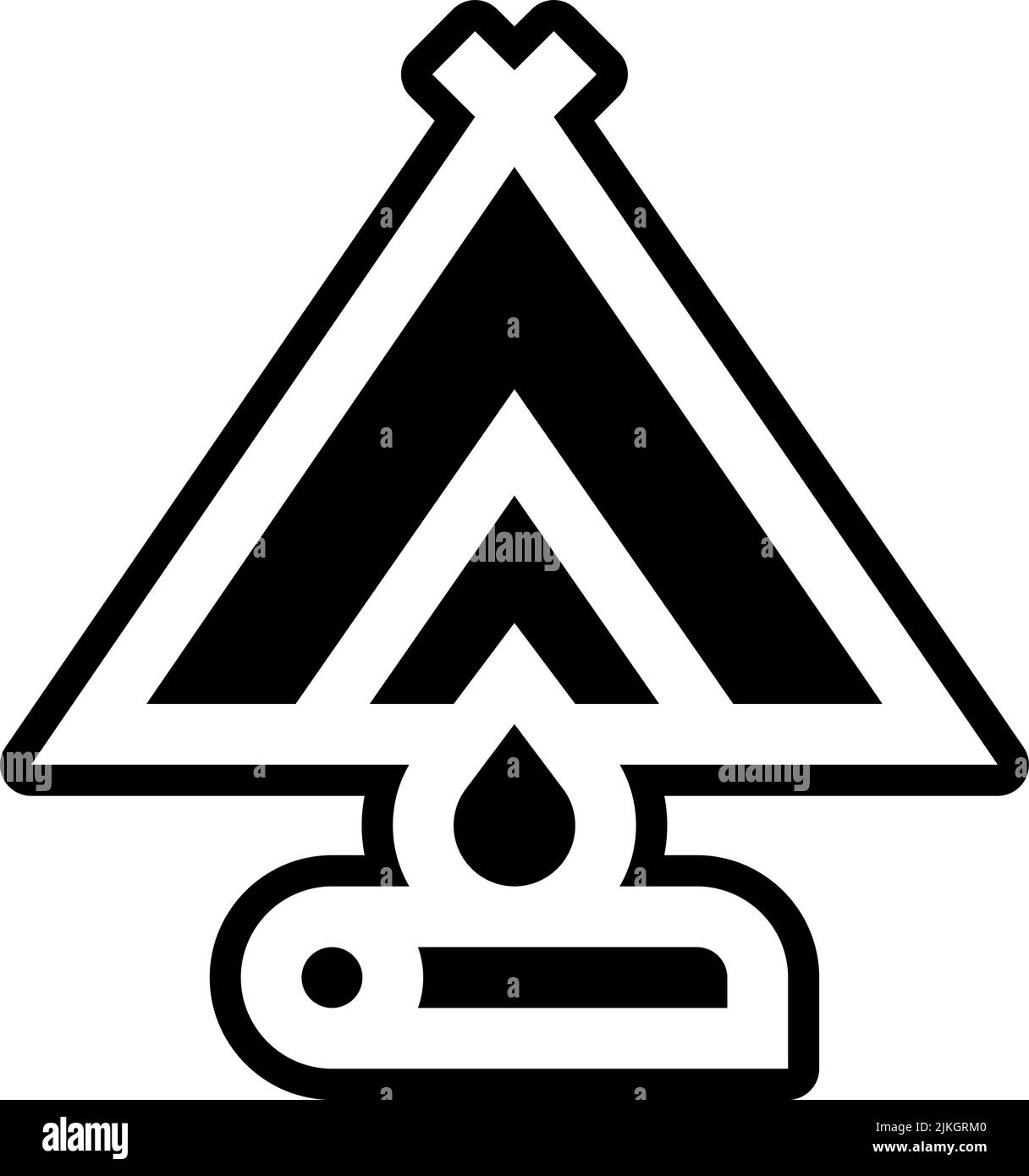camping icon black vector illustration Stock Vector Image & Art - Alamy
