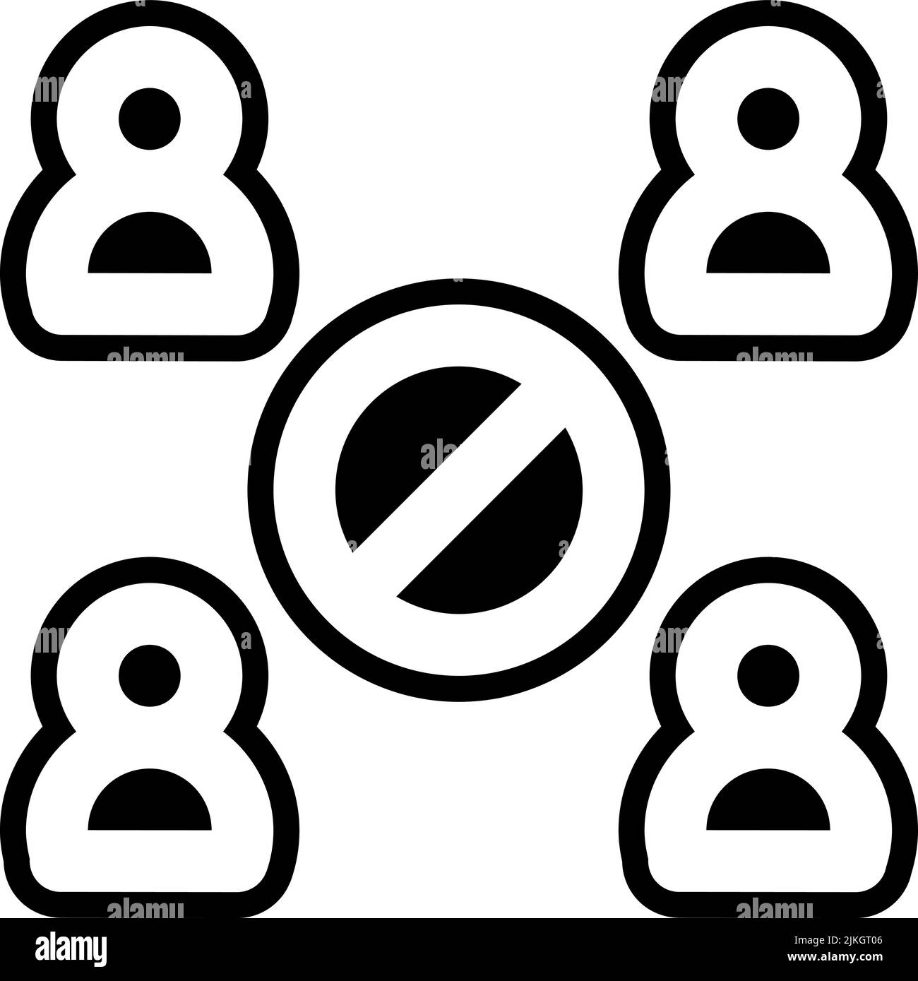 social distancing icon black vector illustration Stock Vector Image ...