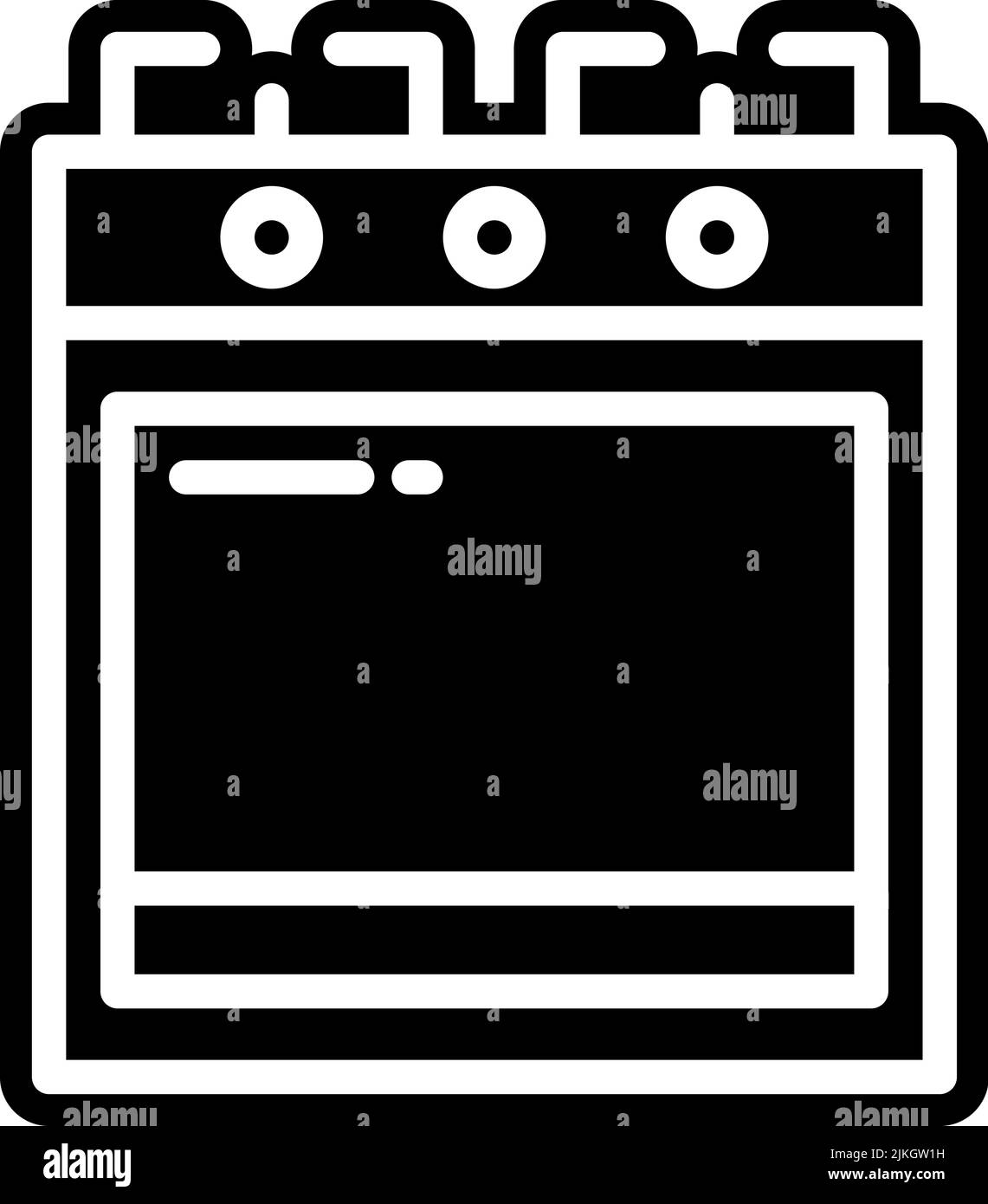 stove icon black vector illustration. Stock Vector