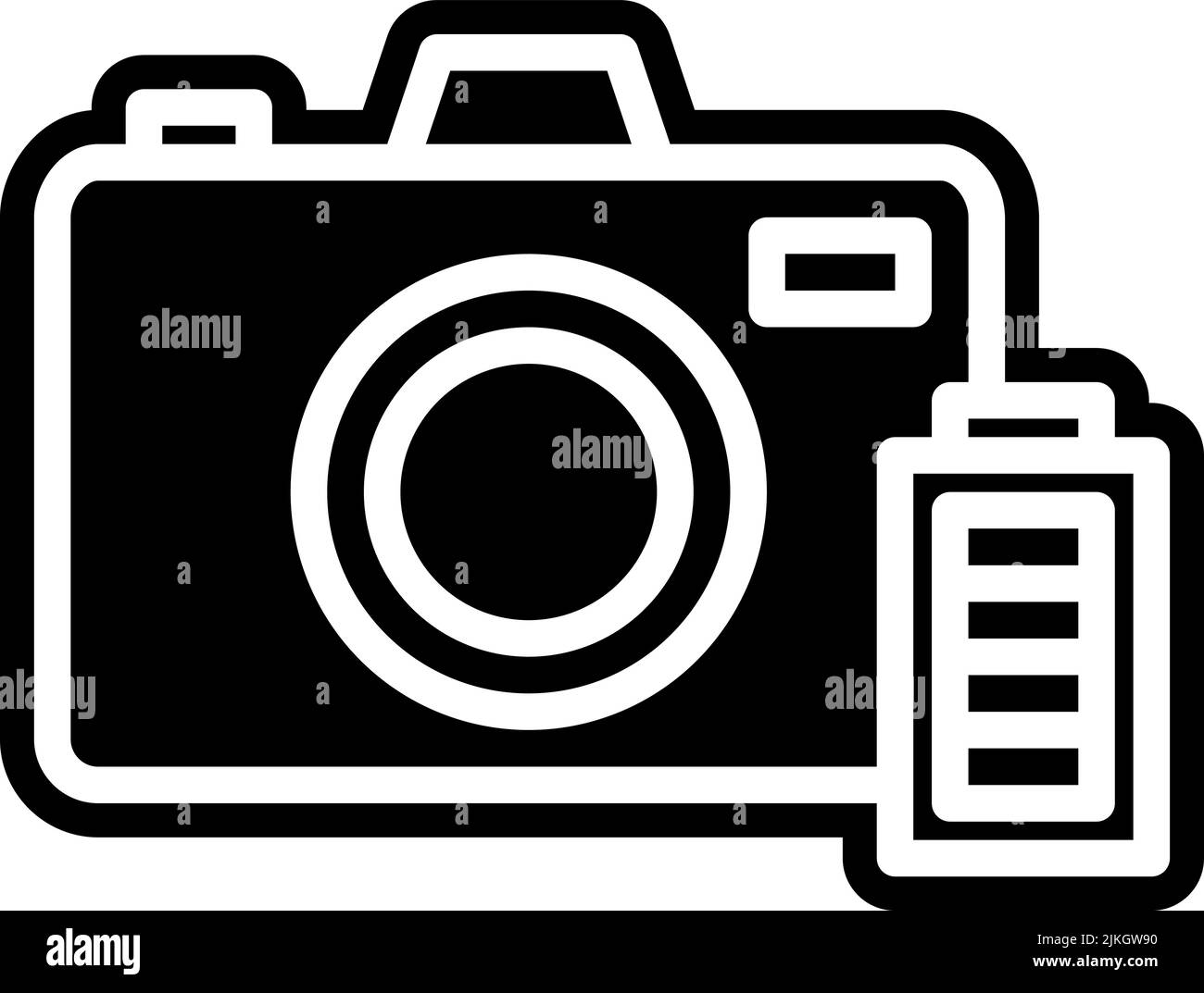 battery icon black vector illustration Stock Vector Image & Art - Alamy