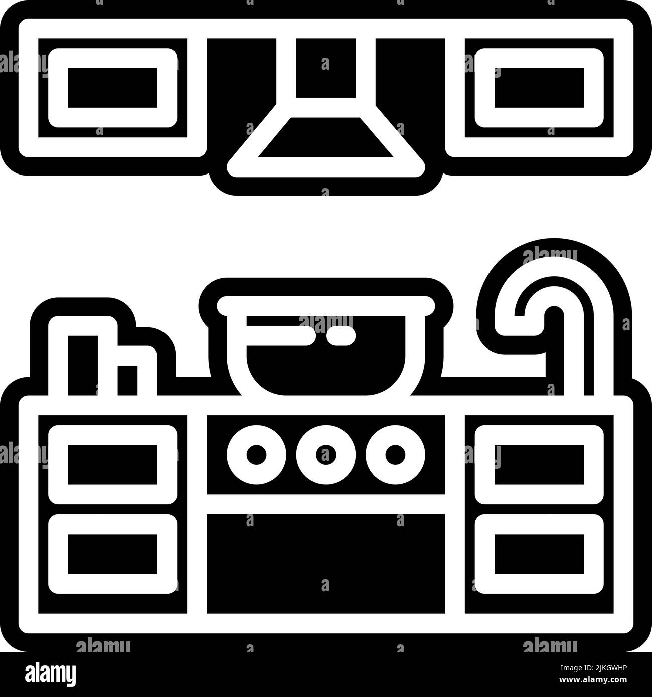 kitchen icon black vector illustration. Stock Vector