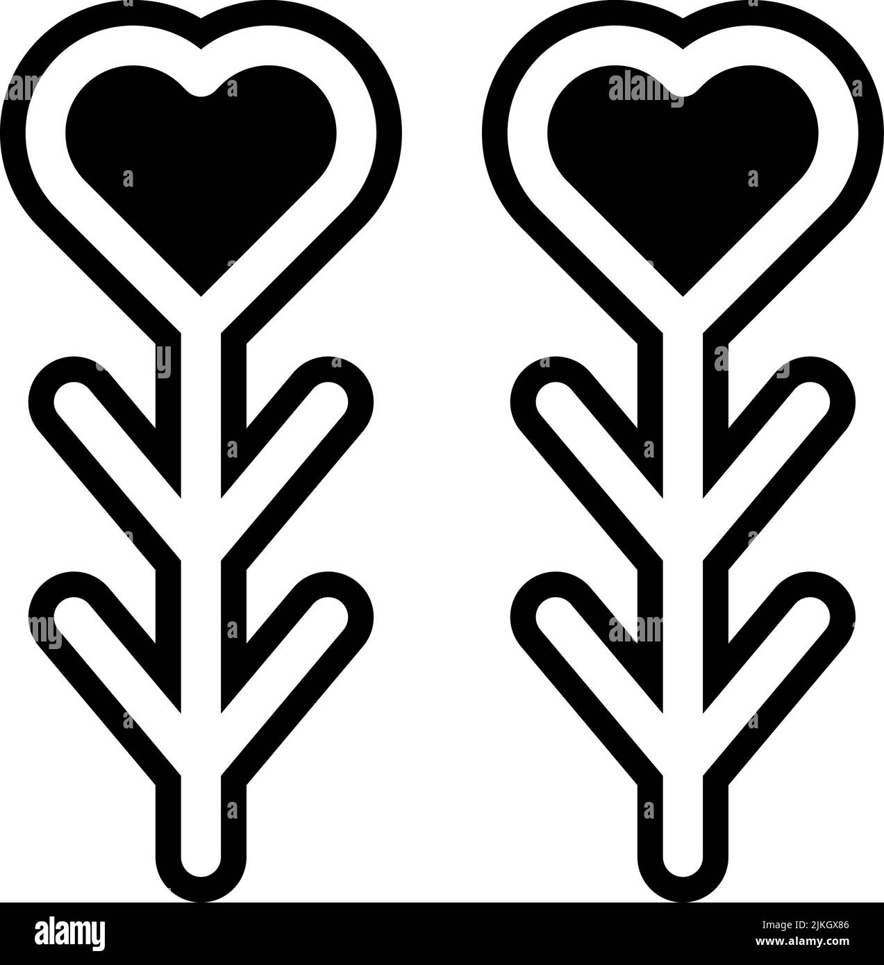 love plant icon black vector illustration Stock Vector Image & Art - Alamy