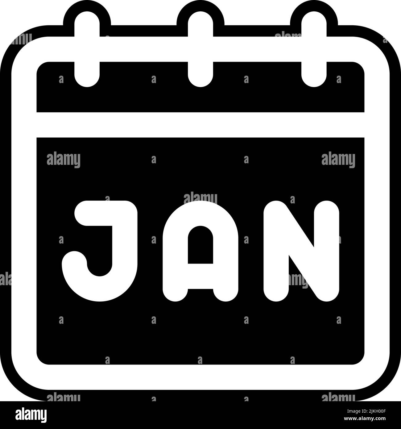 january icon black vector illustration Stock Vector Image & Art - Alamy