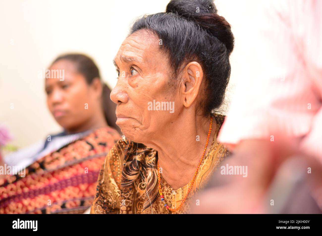 An old Asian woman in East Nusa Tenggara Stock Photo