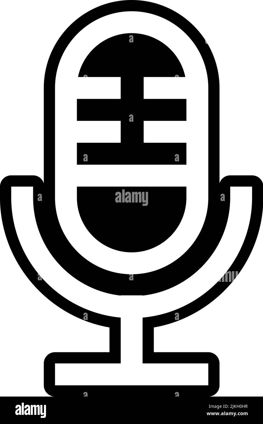 microphone icon black vector illustration Stock Vector Image & Art Alamy