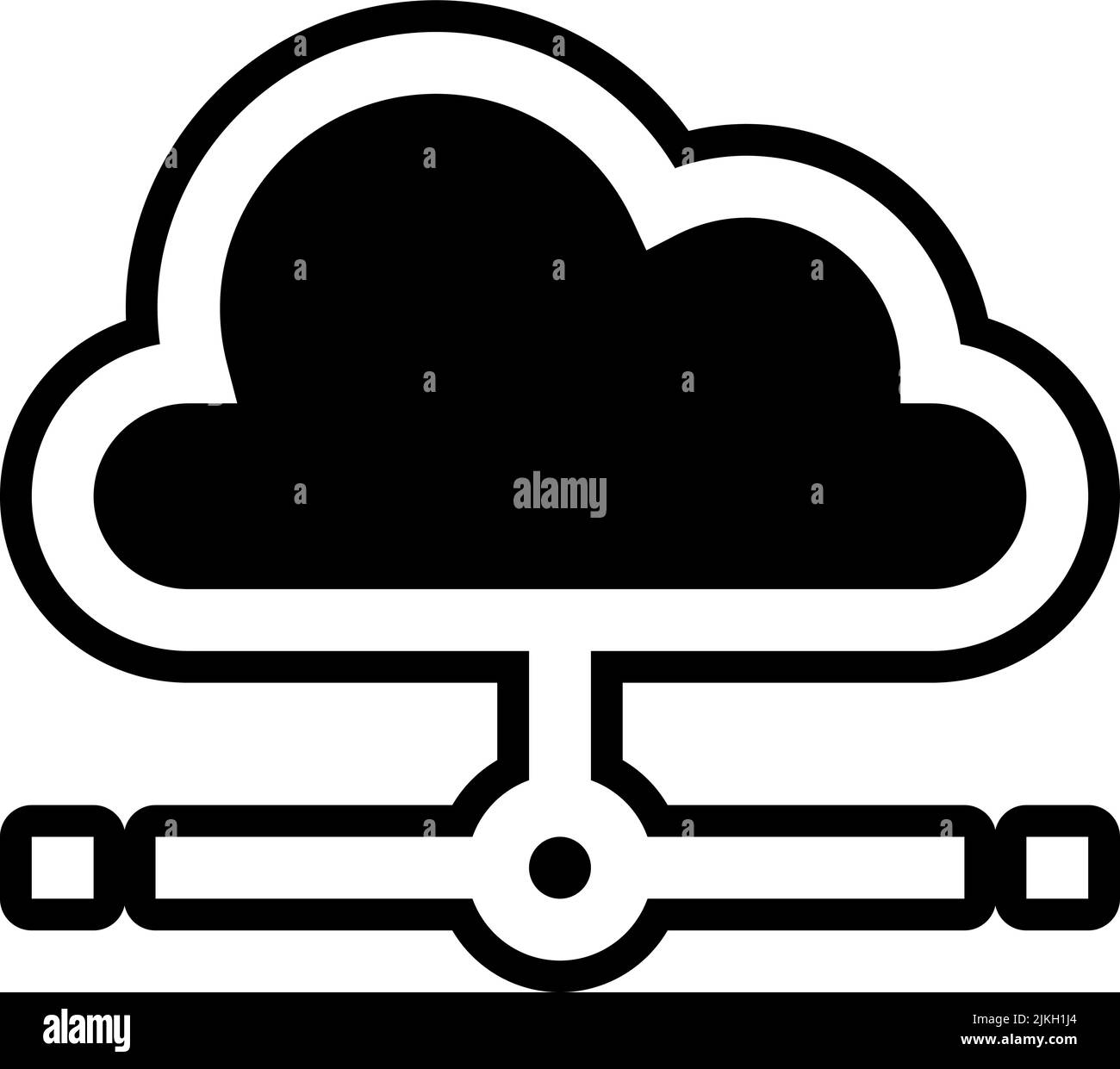 cloud network icon black vector illustration Stock Vector Image & Art ...