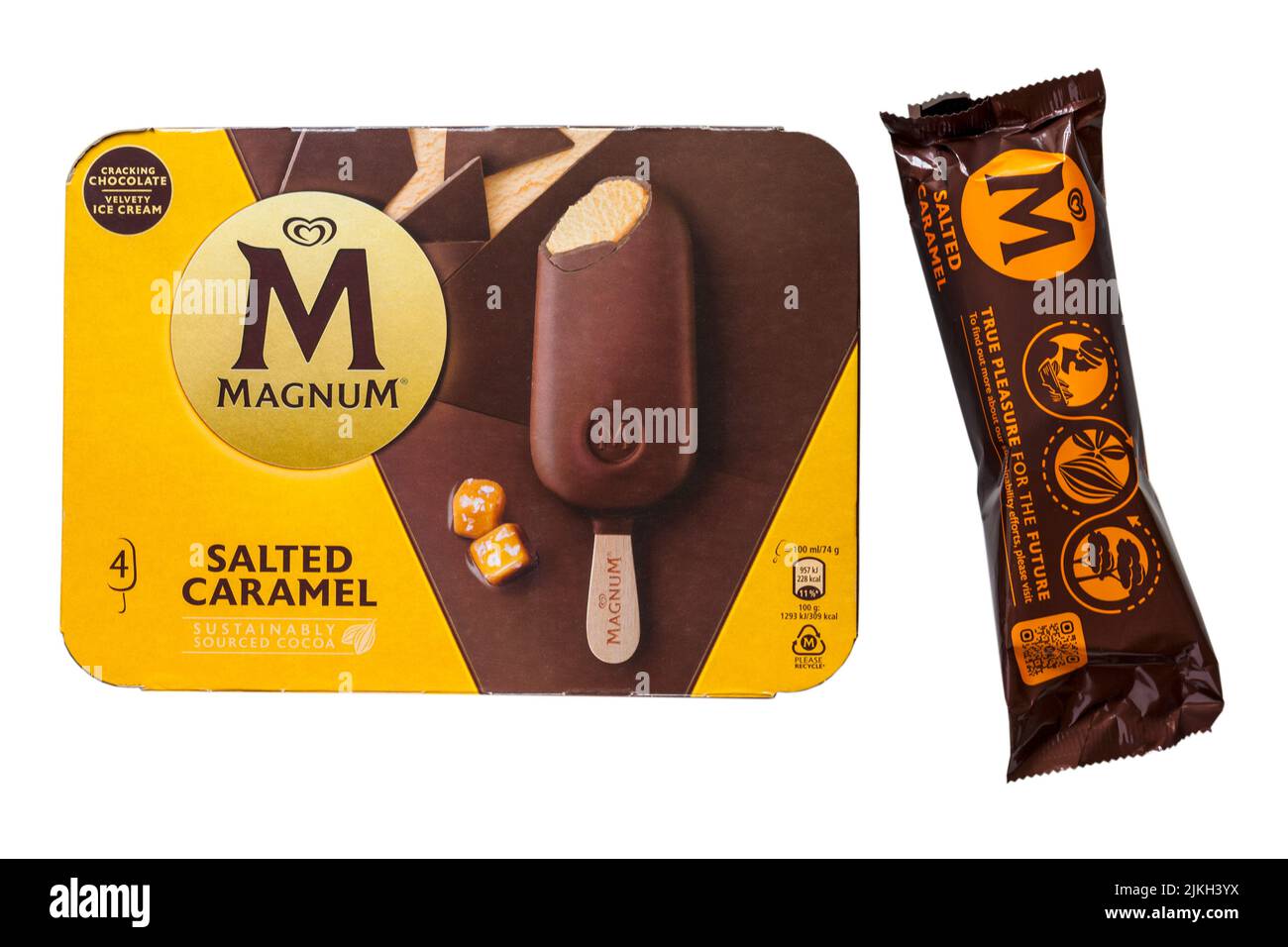 Box Of Magnum Salted Caramel Icecreams Ice Creams With One Icecream Ice 