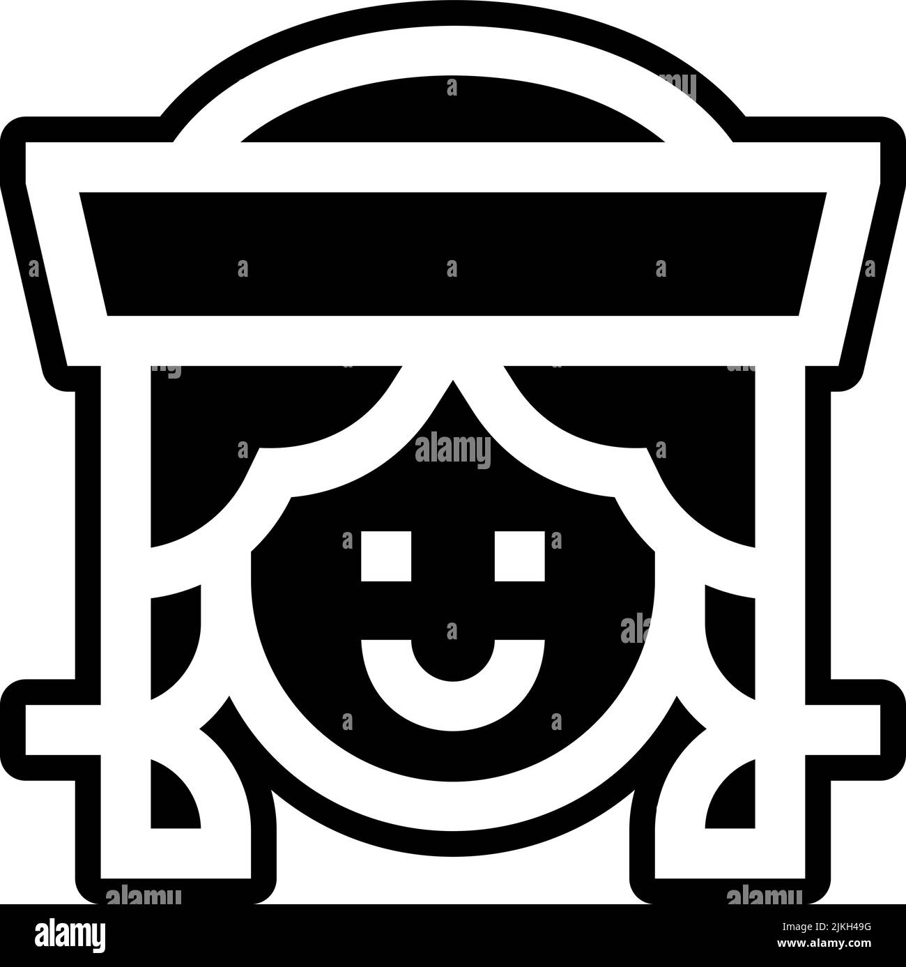 girl icon black vector illustration Stock Vector Image & Art - Alamy