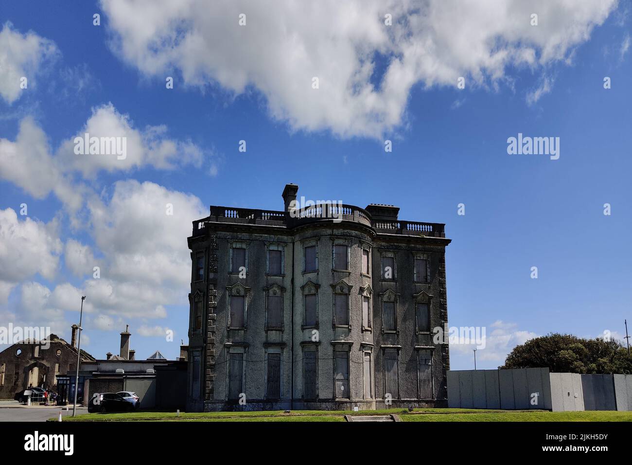 the most haunted house in Ireland Loftus Hall cloudy blue sky in the