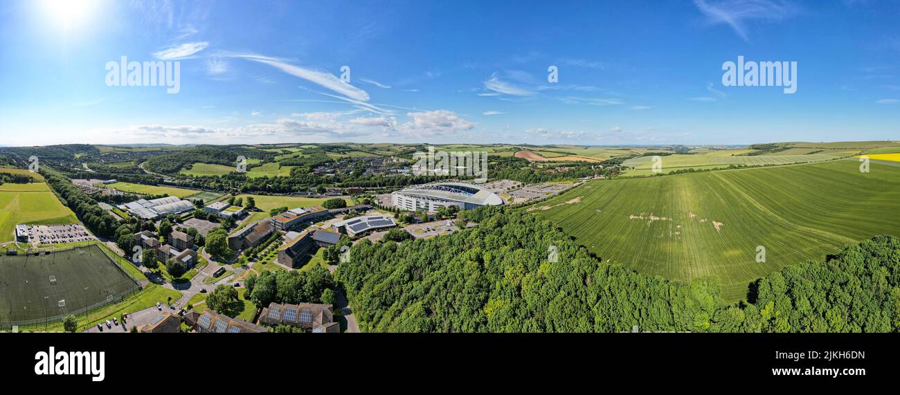 American Express Community Stadium and Brighton University, Panorama of Brighton Falmer, UK Stock Photo