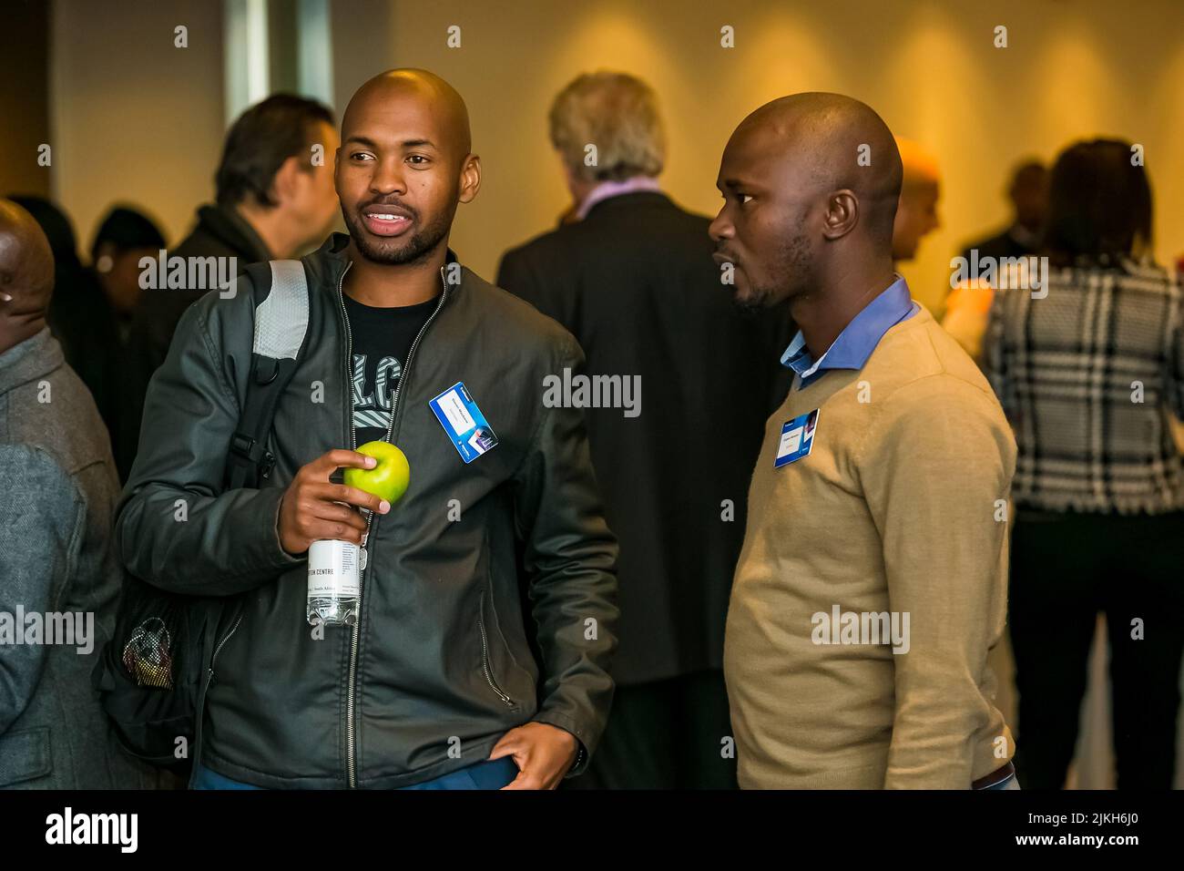 Delegates networking at corporate conference, Johannesburg, South