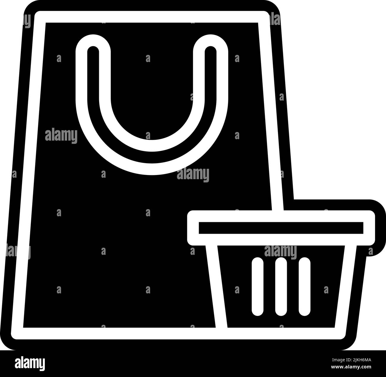 paper bag icon black vector illustration Stock Vector Image & Art - Alamy