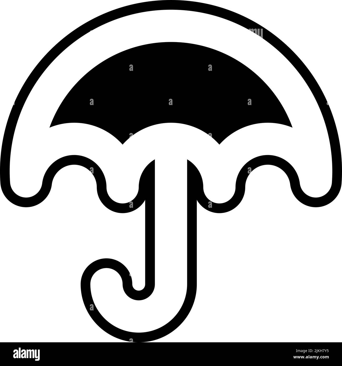 umbrella icon black vector illustration Stock Vector Image & Art - Alamy
