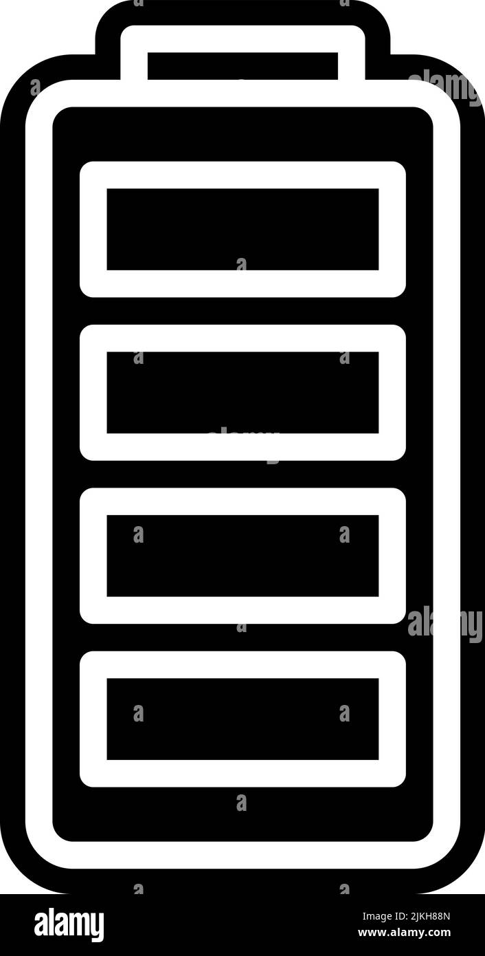 battery icon black vector illustration Stock Vector Image & Art - Alamy