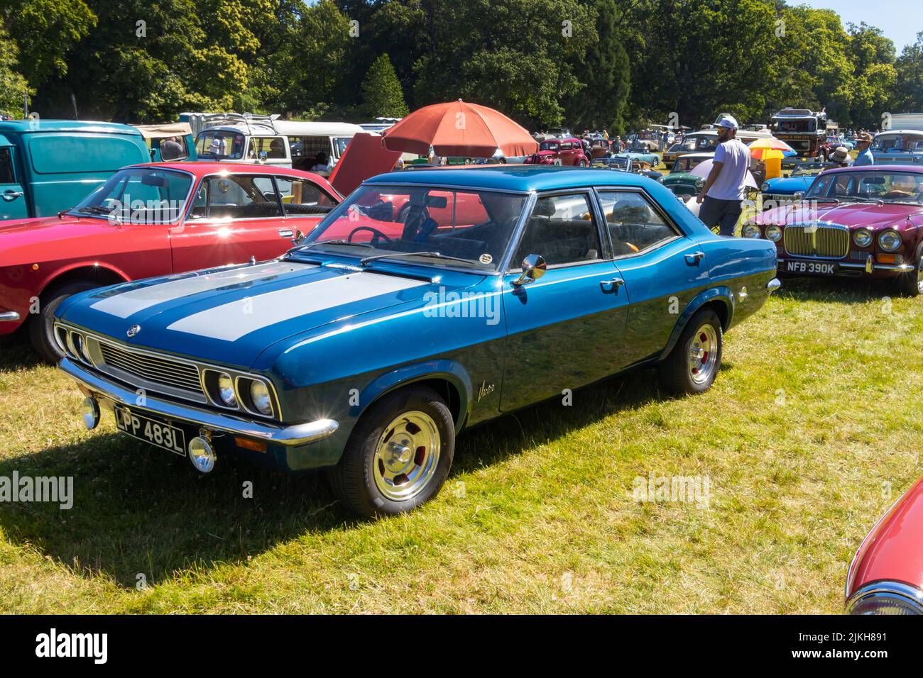 vintage 1972 blue vauxhall victor at classic car show Stock Photo