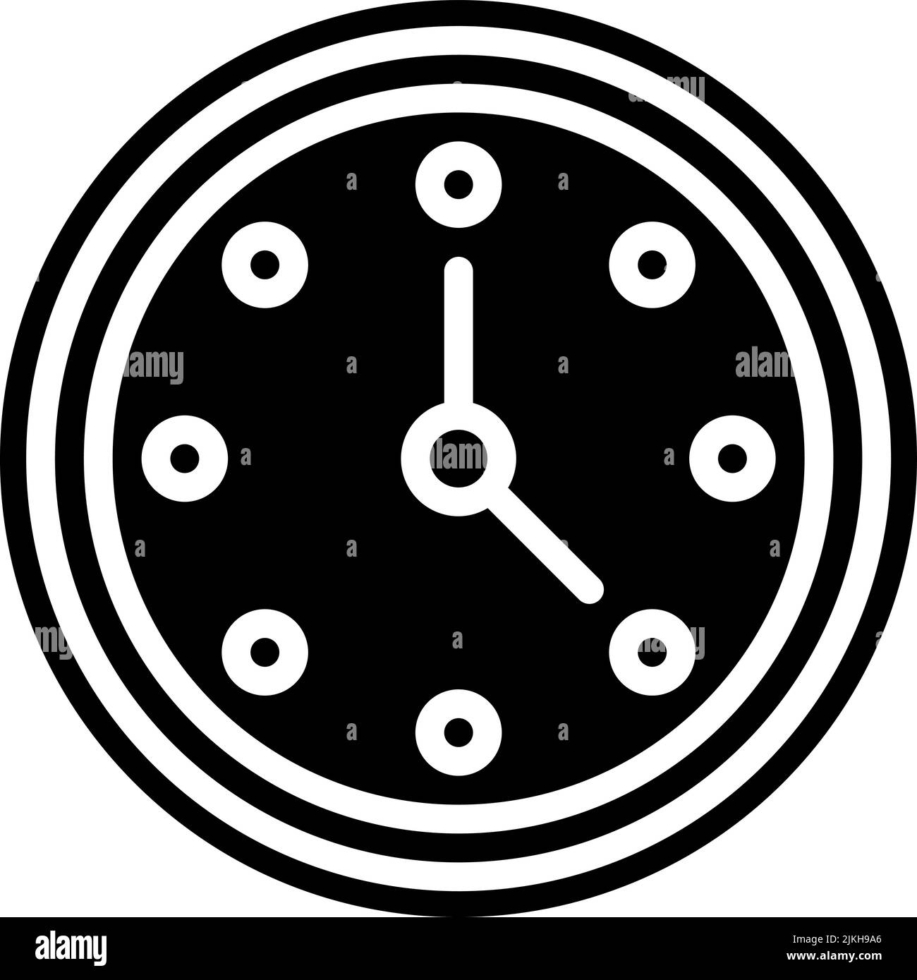 clock icon black vector illustration Stock Vector Image & Art - Alamy