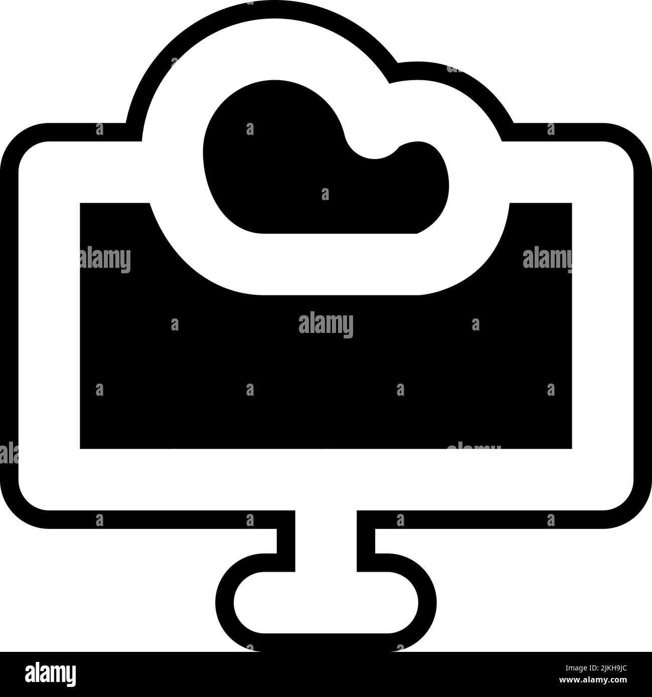 cloud computing icon black vector illustration Stock Vector Image & Art ...