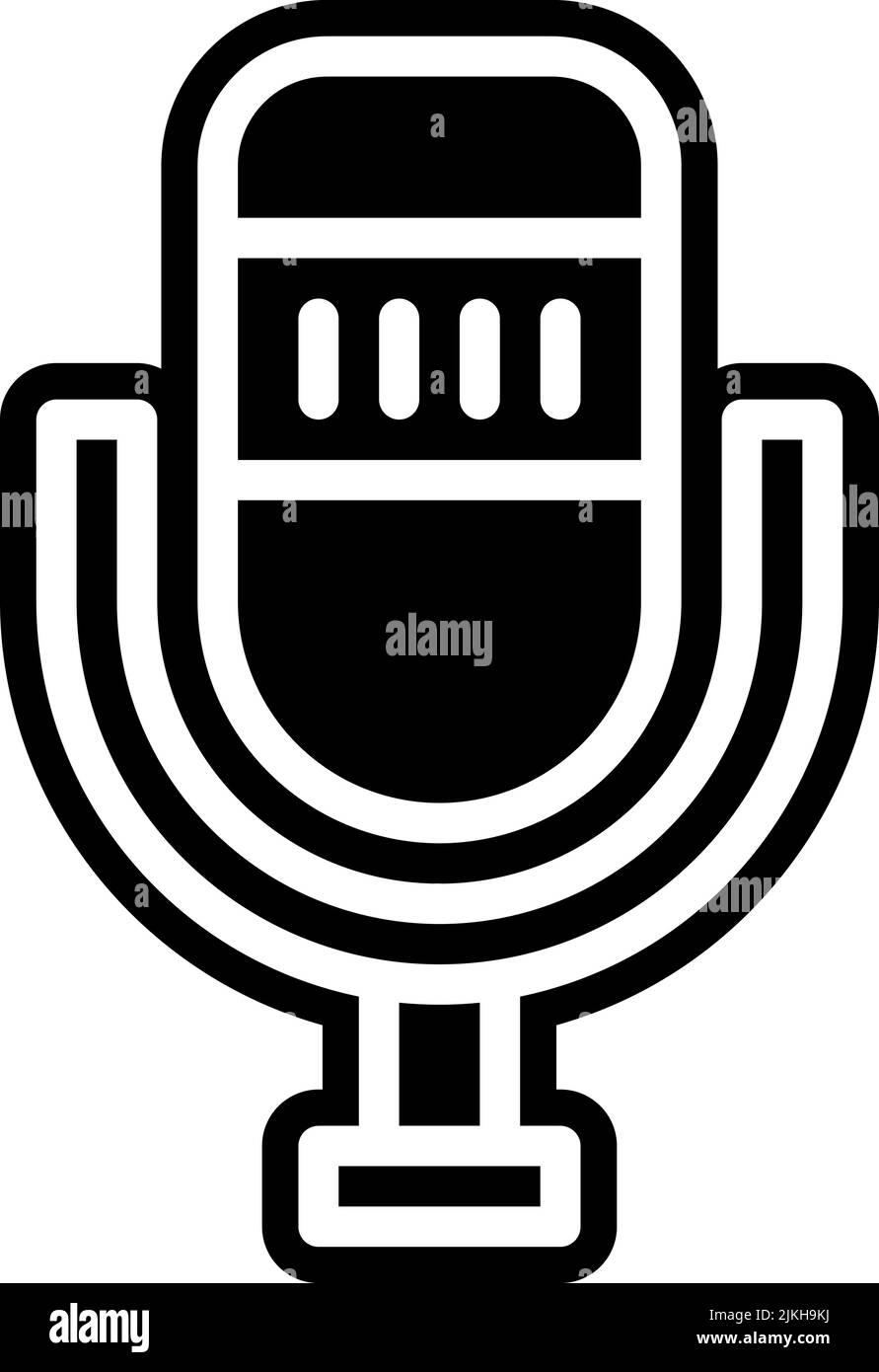 microphone icon black vector illustration Stock Vector Image & Art - Alamy