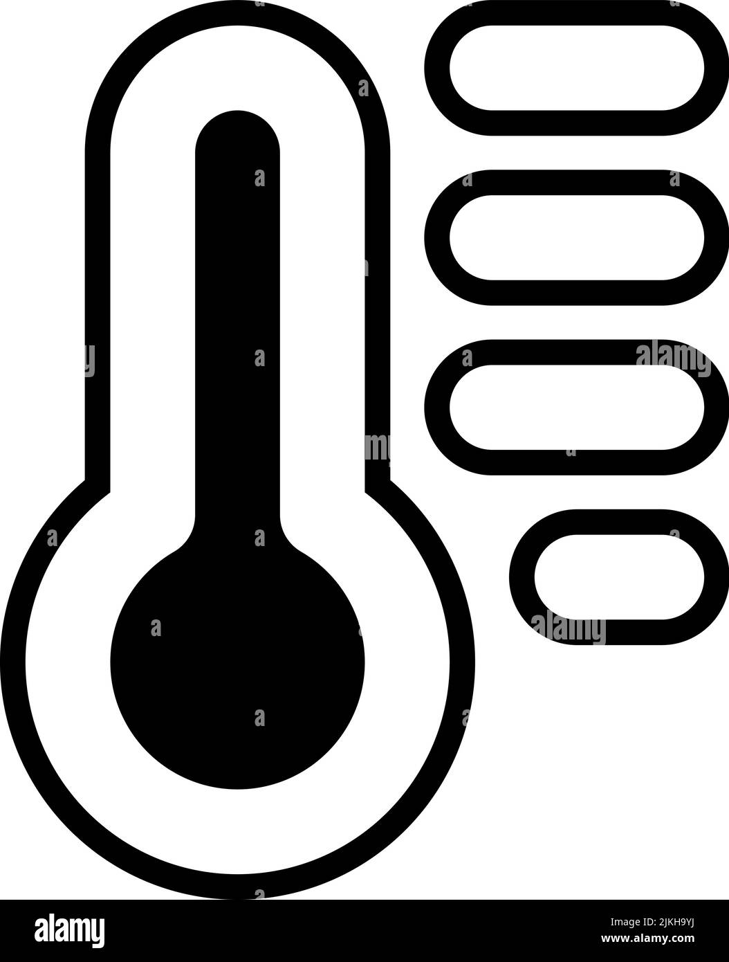 temperature icon black vector illustration. Stock Vector